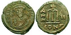 1 Фоллис Византийская империя (330-1453) Бронза Тиберий II (535-582)