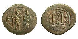 1 Фоллис Византийская империя (330-1453) Бронза Ираклий I (575-641)