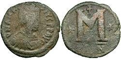 1 Фоллис Византийская империя (330-1453) Бронза Анастасий I (430-518)
