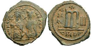 1 Фоллис Византийская империя (330-1453) Бронза Phocas(?-610)
