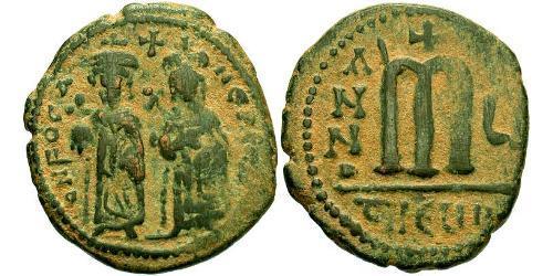 1 Фоллис Византийская империя (330-1453) Бронза Phocas(?-610)
