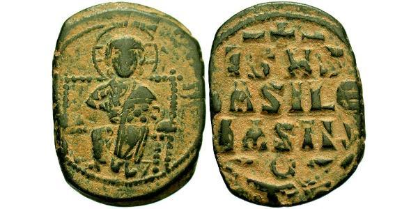 1 Фоллис Византийская империя (330-1453) Бронза Константин IX Мономах (1000-1055)
