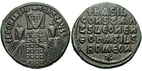1 Фоллис Византийская империя (330-1453) Бронза Лев VI Мудрый (866-912)