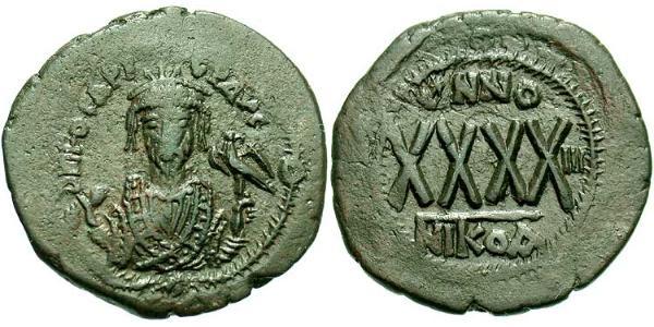 1 Фоллис Византийская империя (330-1453) Бронза Phocas(?-610)