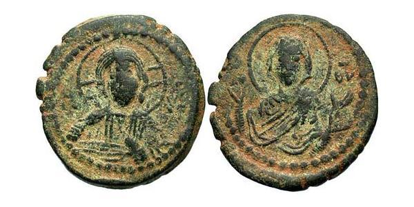 1 Фоллис Византийская империя (330-1453) Бронза Роман IV Диоген (1030-1072)