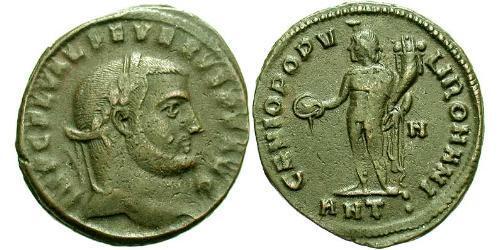 1 Фоллис Западная Римская империя (285-476) Бронза Severus II (?- 307)