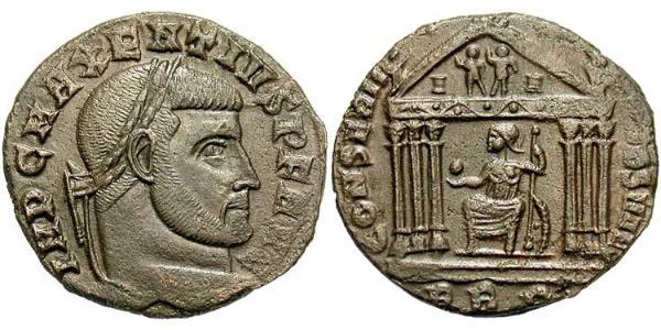 1 Фоллис Западная Римская империя (285-476) Бронза Максенций (278-312)