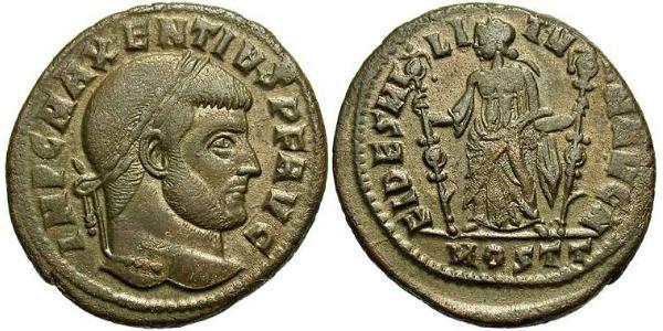 1 Фоллис Западная Римская империя (285-476) Бронза Максенций (278-312)