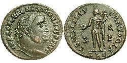 1 Фоллис Римская империя (27BC-395) Бронза Галерий Максимиан (260-311)