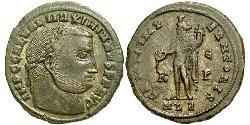 1 Фоллис Римская империя (27BC-395) Бронза Галерий Максимиан (260-311)