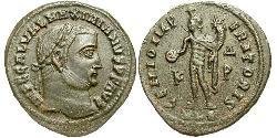 1 Фоллис Римская империя (27BC-395) Бронза Галерий Максимиан (260-311)