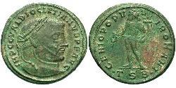 1 Фоллис Римская империя (27BC-395) Бронза Диоклетиан (244-311)