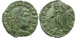 1 Фоллис Римская империя (27BC-395) Бронза Галерий Максимиан (260-311)