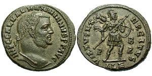 1 Фоллис Римская империя (27BC-395) Бронза Галерий Максимиан (260-311)