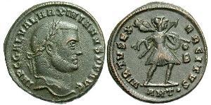 1 Фоллис Римская империя (27BC-395) Бронза Галерий Максимиан (260-311)