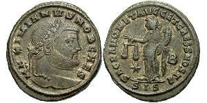 1 Фоллис Римская империя (27BC-395) Бронза Галерий Максимиан (260-311)