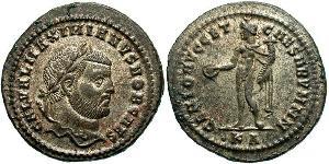 1 Фоллис Римская империя (27BC-395) Бронза Галерий Максимиан (260-311)