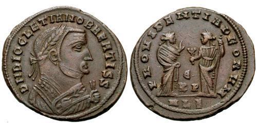 1 Фоллис Римская империя (27BC-395) Бронза Диоклетиан (244-311)