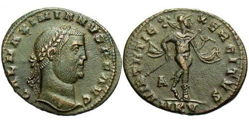 1 Фоллис Римская империя (27BC-395) Бронза Галерий Максимиан (260-311)