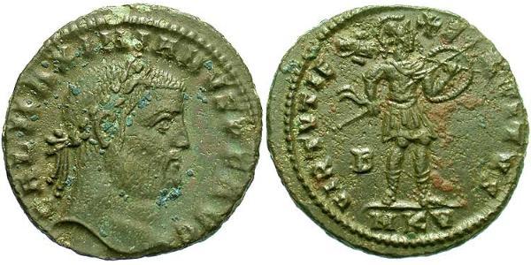1 Фоллис Римская империя (27BC-395) Бронза Галерий Максимиан (260-311)