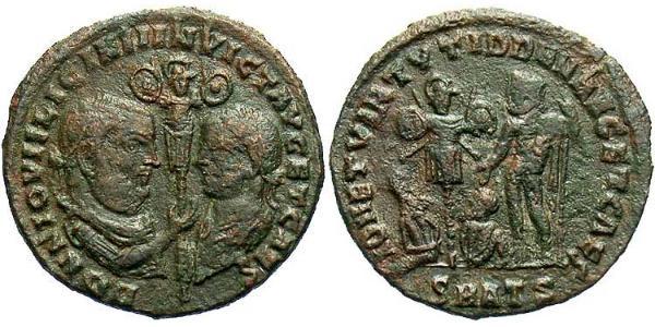 1 Фоллис Римская империя (27BC-395) Бронза Лициний II (315-326)