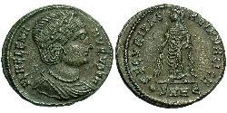 1 Фоллис / 1 AE3 Римская империя (27BC-395) Бронза Елена Августа (250 -330)