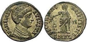 1 Фоллис / 1 AE3 Римская империя (27BC-395) Бронза Елена Августа (250 -330)