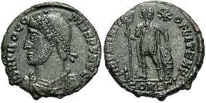 1 Фоллис / 1 AE3 Римская империя (27BC-395) Бронза Прокопий (325- 366)