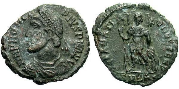 1 Фоллис / 1 AE3 Римская империя (27BC-395) Бронза Прокопий (325- 366)