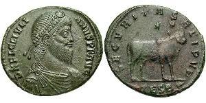 1 Фоллис /  AE1 Римская империя (27BC-395) Бронза Юлиан II Отступник  (331-363)