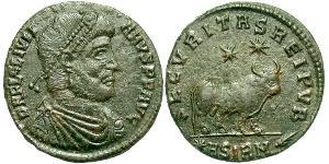1 Фоллис /  AE1 Римская империя (27BC-395) Бронза Юлиан II Отступник  (331-363)