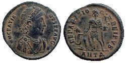 1 Фоллис /  AE2 Западная Римская империя (285-476) Бронза Грациан  (359-383)
