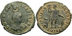 1 Фоллис /  AE2 Западная Римская империя (285-476) Бронза Аркадий (377-408)