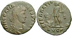 1 Фоллис /  AE2 Западная Римская империя (285-476) Бронза Грациан  (359-383)