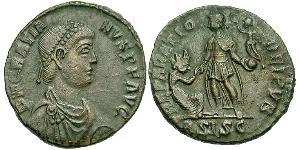 1 Фоллис /  AE2 Западная Римская империя (285-476) Бронза Грациан  (359-383)