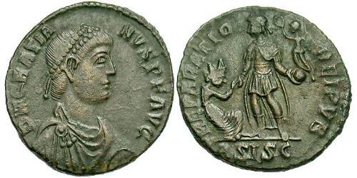1 Фоллис /  AE2 Западная Римская империя (285-476) Бронза Грациан  (359-383)