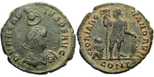 1 Фоллис /  AE2 Западная Римская империя (285-476) Бронза Аркадий (377-408)