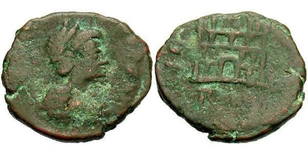 1 Фоллис /  AE4 Западная Римская империя (285-476) Бронза Валентиниан III (419-455)