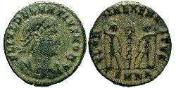 1 Фоллис /  AE4 Римская империя (27BC-395) Бронза Далмаций  (?-337)