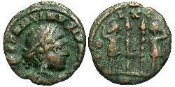 1 Фоллис /  AE4 Римская империя (27BC-395) Бронза Констанций II (317 - 361)