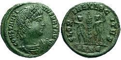 1 Фоллис /  AE4 Римская империя (27BC-395) Бронза Константин I (272 - 337)