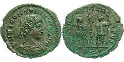 1 Фоллис /  AE4 Римская империя (27BC-395) Бронза Констанций II (317 - 361)