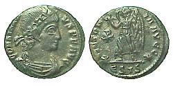 1 Фоллис /  AE4 Римская империя (27BC-395) Бронза Констанций II (317 - 361)