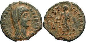 1 Фоллис /  AE4 Римская империя (27BC-395) Бронза Константин I (272 - 337)