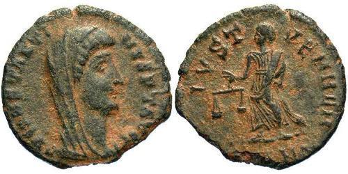 1 Фоллис /  AE4 Римская империя (27BC-395) Бронза Константин I (272 - 337)