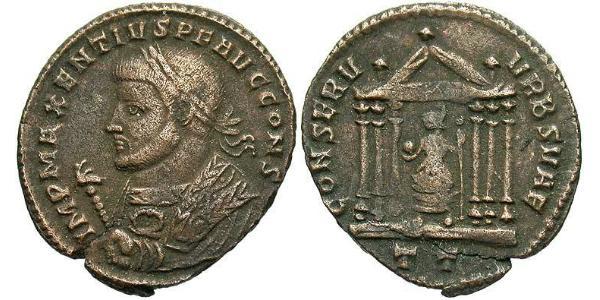 1 Фолліс Західна Римська імперія (285-476) Бронза Максенцій (278-312)