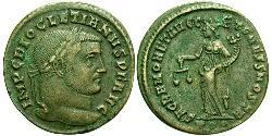 1 Фолліс Римська імперія (27BC-395) Бронза Діоклетіан (244-311)