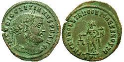 1 Фолліс Римська імперія (27BC-395) Бронза Діоклетіан (244-311)