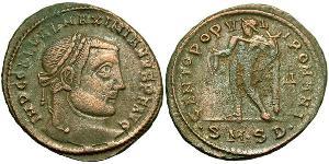 1 Фолліс Римська імперія (27BC-395) Бронза Галерій Максиміан (260-311)