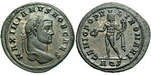 1 Фолліс Римська імперія (27BC-395) Бронза Галерій Максиміан (260-311)